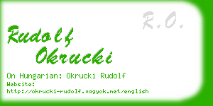rudolf okrucki business card